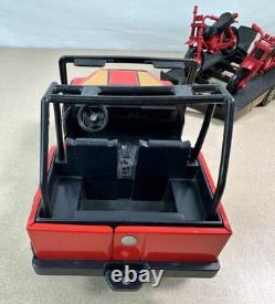 Vtg TONKA Jeep with Trailer & Dual Motorcycles Retro 70's Toy