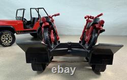 Vtg TONKA Jeep with Trailer & Dual Motorcycles Retro 70's Toy