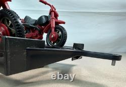 Vtg TONKA Jeep with Trailer & Dual Motorcycles Retro 70's Toy