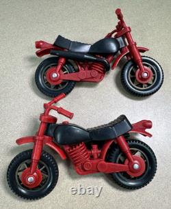 Vtg TONKA Jeep with Trailer & Dual Motorcycles Retro 70's Toy