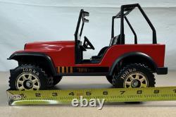 Vtg TONKA Jeep with Trailer & Dual Motorcycles Retro 70's Toy