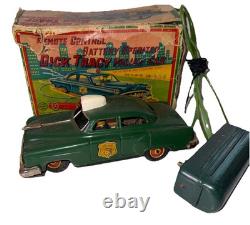Vtg Tin Dick Tracy Police Car Battery Operated Remote Control By Line Mar Toys
