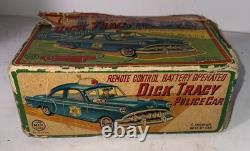 Vtg Tin Dick Tracy Police Car Battery Operated Remote Control By Line Mar Toys