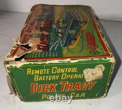 Vtg Tin Dick Tracy Police Car Battery Operated Remote Control By Line Mar Toys