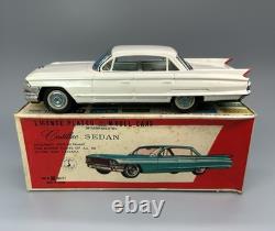 Vtg Tin Friction 1962 Cadillac Sedan withBox / Bandai Toys Japan / Man Cave Decor