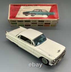 Vtg Tin Friction 1962 Cadillac Sedan withBox / Bandai Toys Japan / Man Cave Decor
