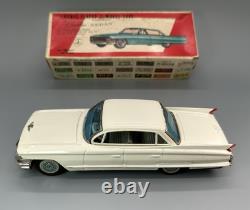 Vtg Tin Friction 1962 Cadillac Sedan withBox / Bandai Toys Japan / Man Cave Decor