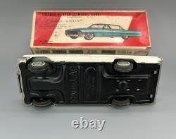 Vtg Tin Friction 1962 Cadillac Sedan withBox / Bandai Toys Japan / Man Cave Decor