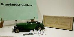 Vtg Tri-ang Minic Clockwork Toy Bentley Tourer 37m Green, Box & Key All Original