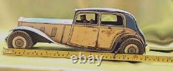 Vtg Wind Up Lithograph Toy Car Mettoy Rolls Royce Tinplate England