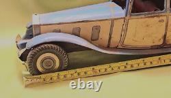 Vtg Wind Up Lithograph Toy Car Mettoy Rolls Royce Tinplate England