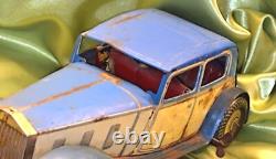 Vtg Wind Up Lithograph Toy Car Mettoy Rolls Royce Tinplate England