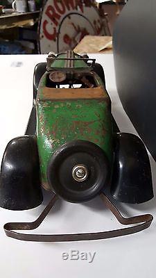WIND UP ROBOT CAR ELECTRIC LIGHTS GIANT 15-1/2'' AUTOMATIC TOY CORP. NEW YORK