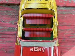 WYANDOTTE CONVERTIBLE WOODY TOY CAR/YELLOW ROOF/PRESSED STEEL WithORIGINAL BOX