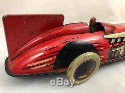 Wells Brimtoy Tin-plate Clockwork Land Speed Record Model Racing Car Vintage Car