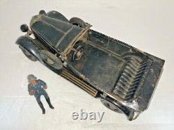 Ww2 Tippco Tin Wind Up Leader Mercedes Car Toy German Soldier Lineol Elastolin