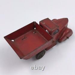 Wyandotte Red Pressed Steel Dump Truck 6 in Long Toy Car with Dumping Bed VTG 30's