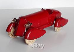 Wyandotte Streamlined Racing Car 1930s Art Deco Pressed Steel Tinplate toy EX