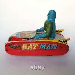 X-Rare 1970 BATMAN BATMOBILE/CAR/TANK Litho Tin Friction Toy Yanoman Japan withBox