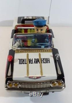 YANOMAN'62 CHEVY IMPALA POLICE CAR BATTERY OP. TIN VTG JAPAN, ICHIKO, YONEZAWA