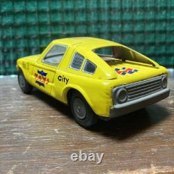 YONEYA Vintage Tin Toy Car Mercedes Benz Taxi Yellow Showa Retro