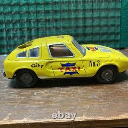 YONEYA Vintage Tin Toy Car Mercedes Benz Taxi Yellow Showa Retro