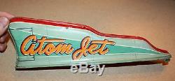 Yonezawa 1958 Large Atom Jet Racer 27 Tin Toy Friction Car Original Tail Fin