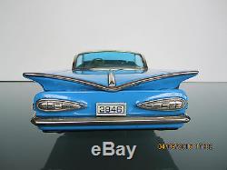 Yoneya 1959 Chevrolet Chevy Coupe made in Japan Tin Toy Car 11.5 RARE