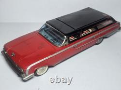 Yonezawa 1960 Ford Country Squire Station Wagon Tin Litho Toy Friction Car Japan