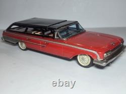 Yonezawa 1960 Ford Country Squire Station Wagon Tin Litho Toy Friction Car Japan