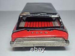 Yonezawa 1960 Ford Country Squire Station Wagon Tin Litho Toy Friction Car Japan
