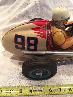 Yonezawa Champion 98 Agagainion tin toy race car. LARGE 19 long all original