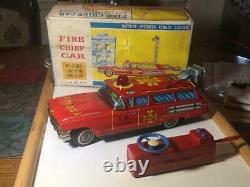 Yonezawa / Toyama FIRE CHIEF CAR tin toys MADE IN JAPAN from Japan