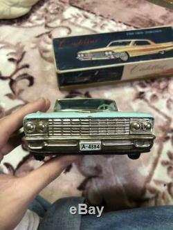 Yonezawa Vintage Tin Toy CADILLAC Mini car light blue With Box Collector Item JP