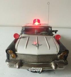 Yonezawa (japan) Battery Operated Tinplate Lincoln Police Highway Patrol Car