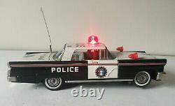 Yonezawa (japan) Battery Operated Tinplate Lincoln Police Highway Patrol Car