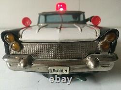 Yonezawa (japan) Battery Operated Tinplate Lincoln Police Highway Patrol Car